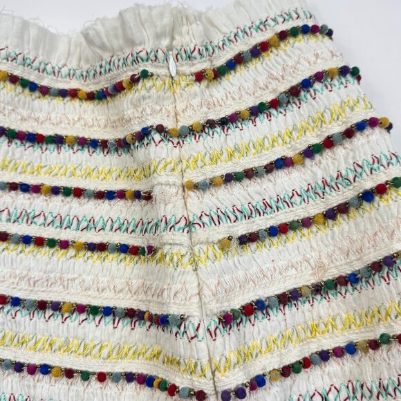 Majorelle Hana Mae Skirt White Multicolor Beaded Fringe Mini Size Small - Picture 7 of 14